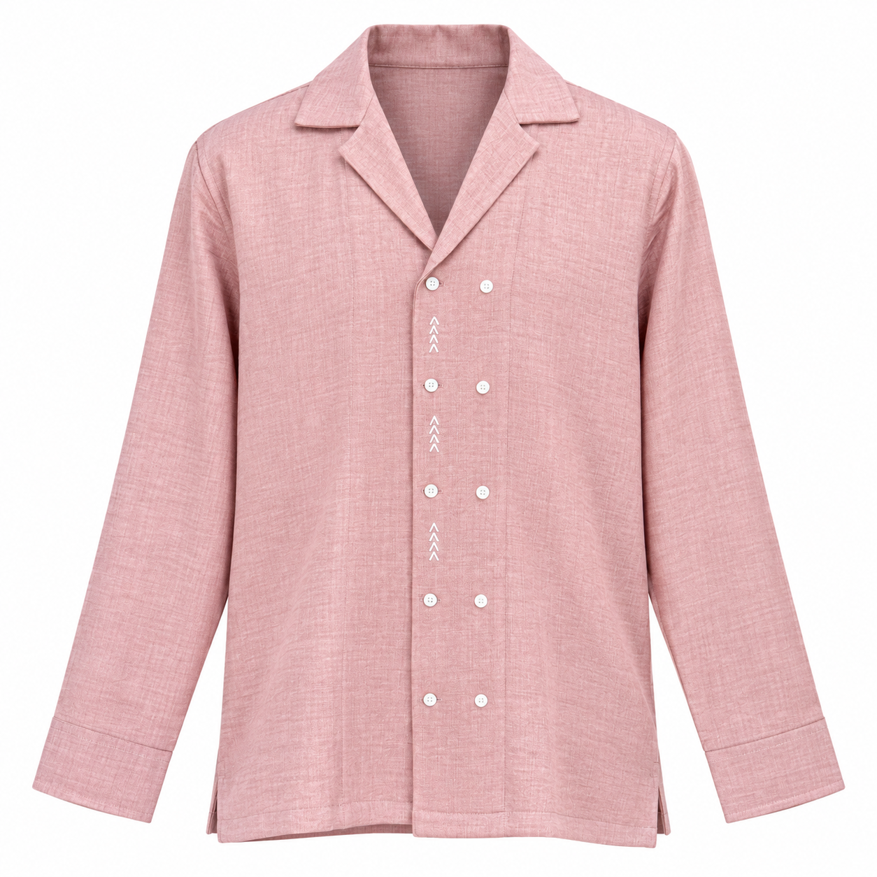 ChatGPT Image Sep 28, 2026, 12_40_41 PM SALMON PINK LINEN SHIRT - Image 1